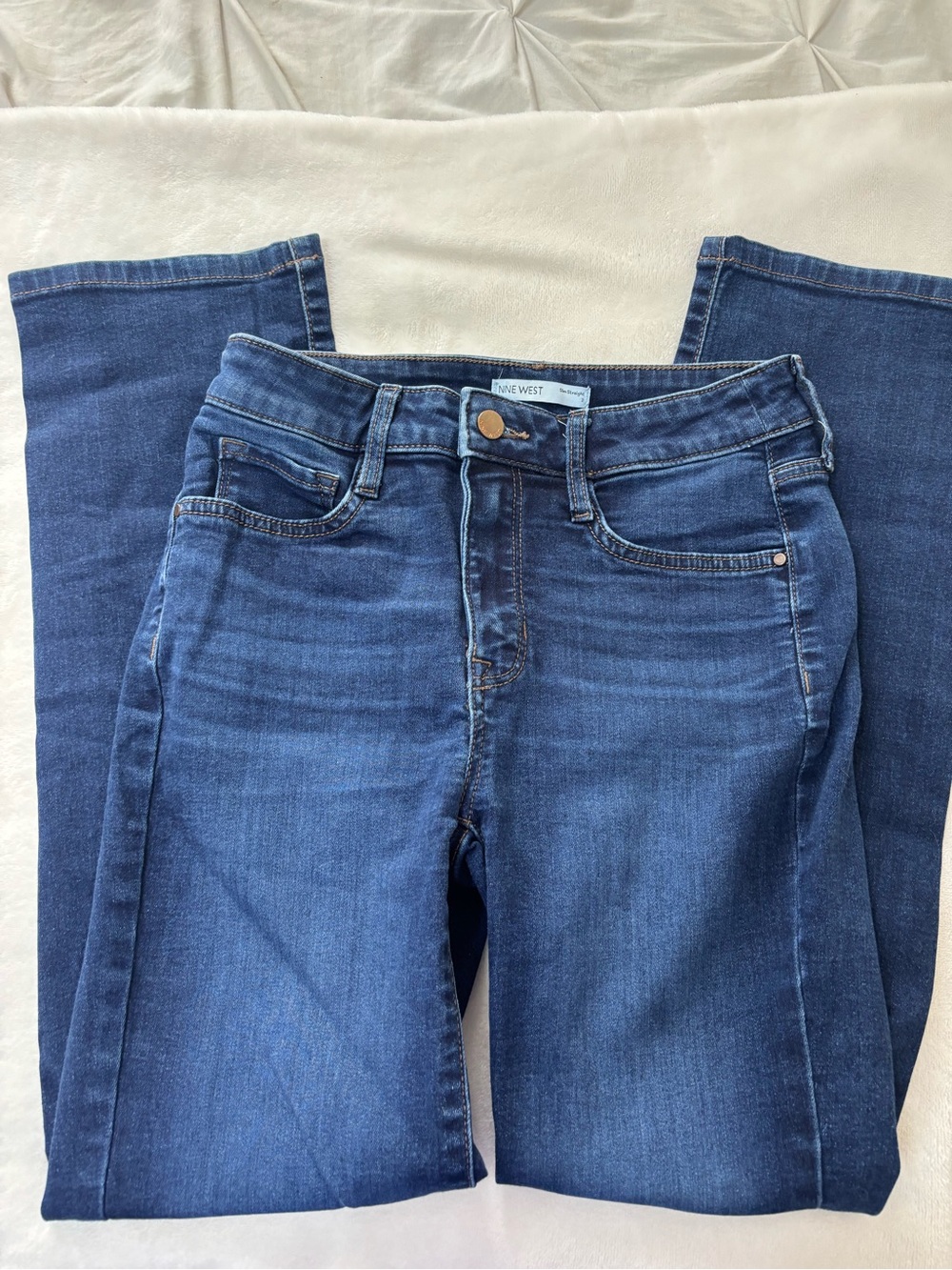 Nine West Dark Blue Straight Leg Jeans